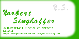 norbert singhoffer business card